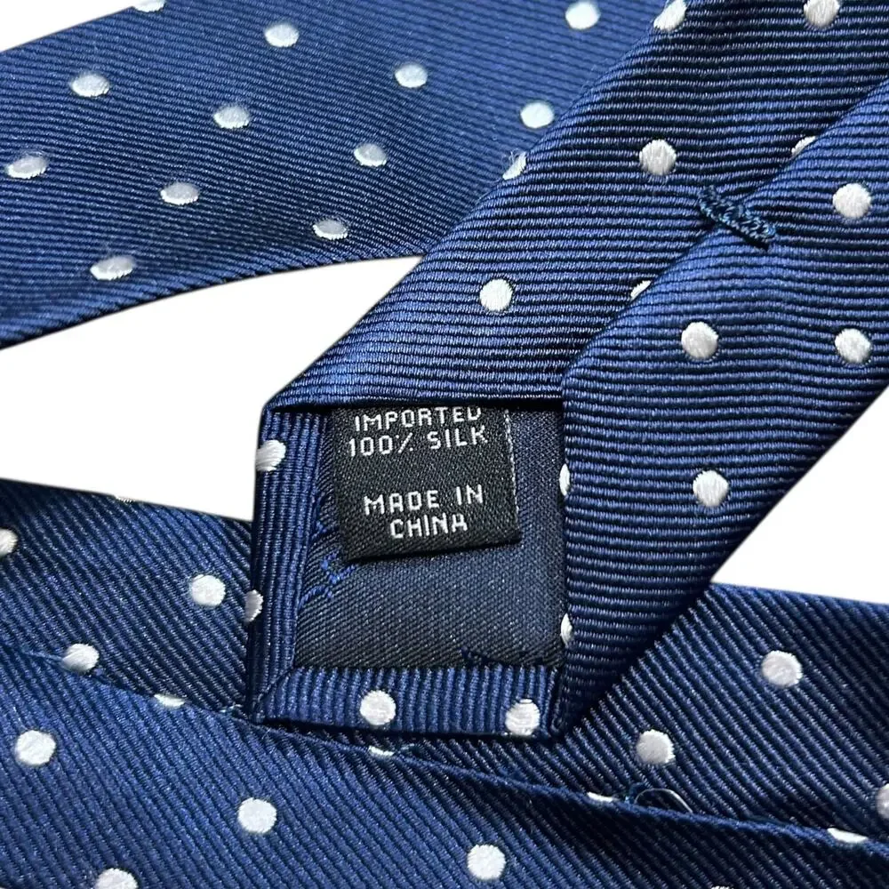 Jos. A. Bank Executive Collection Silk Tie NWT OS Navy Polka Dot Formal Sharp